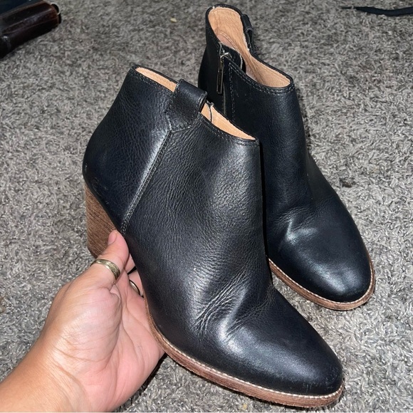 Madewell Womens The Billie Boot F5044 Leather Bootie Classic Black Sz 8 1/2 - Picture 1 of 9